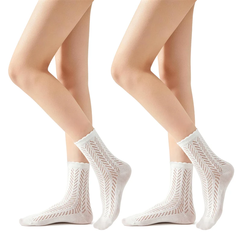 DIRNDLSTERN Trachtensocken Damen Socken – Trachtenstrümpfe Söckchen mit Rüschen für Oktoberfest