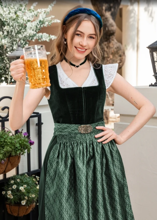 DIRNDLSTERN Geflochtener Trachten Haarreifen Damen - Haarschmuck Haarreif Dirndl Samt Oktoberfest Accessoires