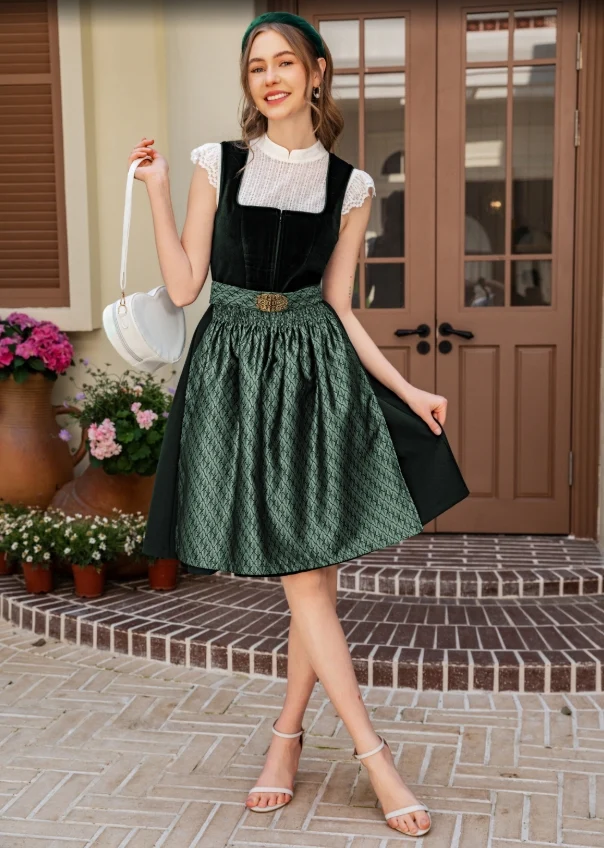 DIRNDLSTERN Geflochtener Trachten Haarreifen Damen - Haarschmuck Haarreif Dirndl Samt Oktoberfest Accessoires