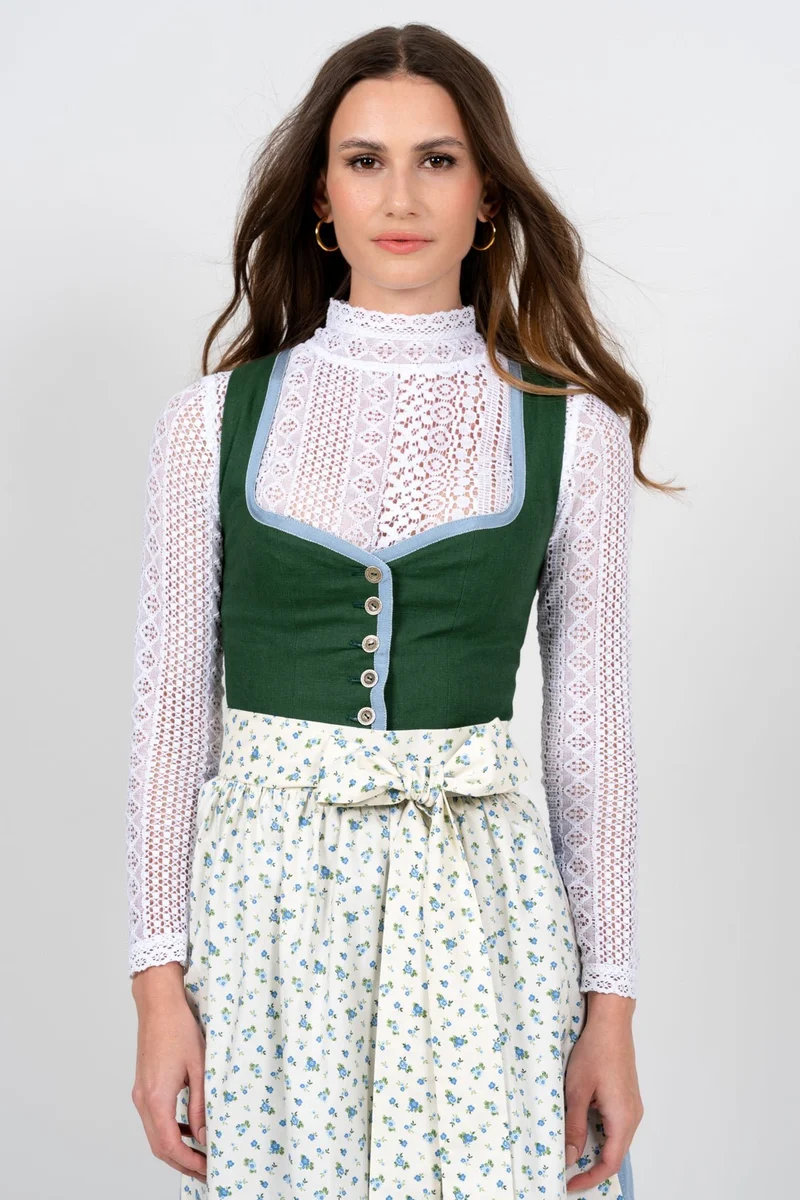 LEINEN DIRNDL MILLE FLEUR TANNENGRÜN