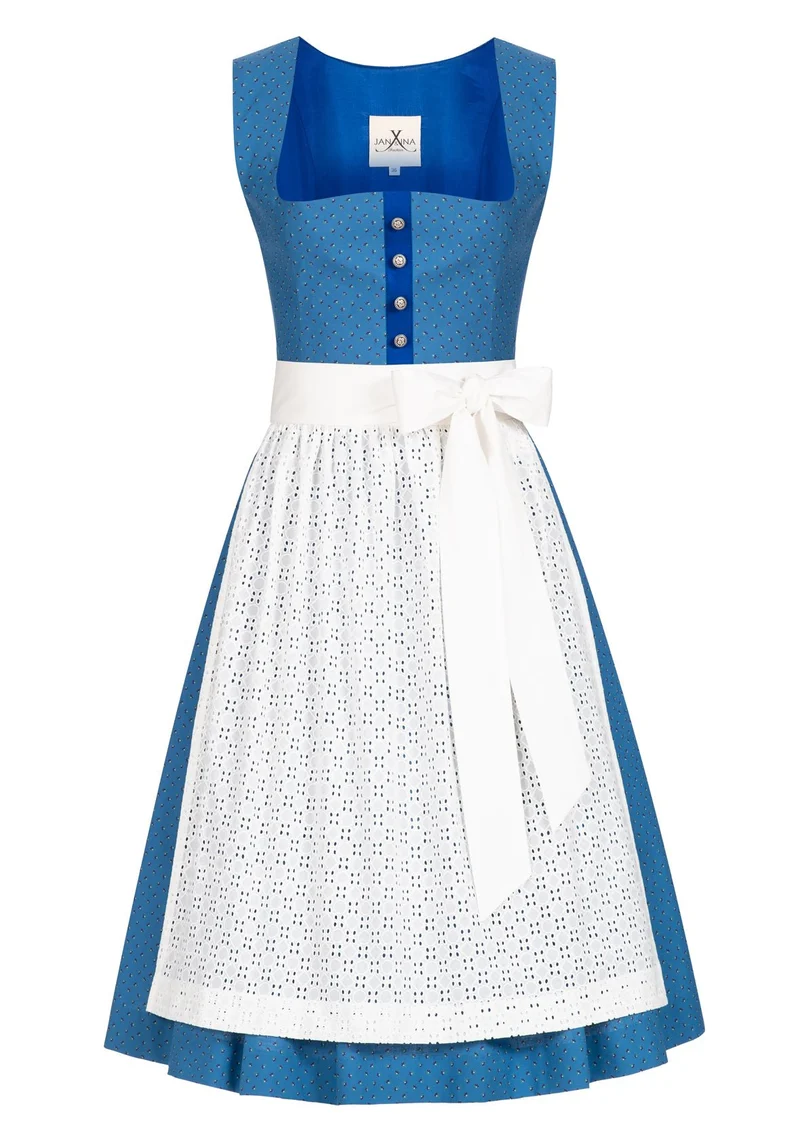 BW DIRNDL VINTAGE FLOWERS AZURBLAU
