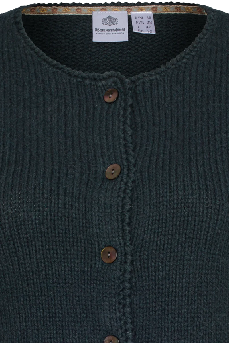 Damen Trachten-Strickjacke mit Perlmuttknöpfen - blau