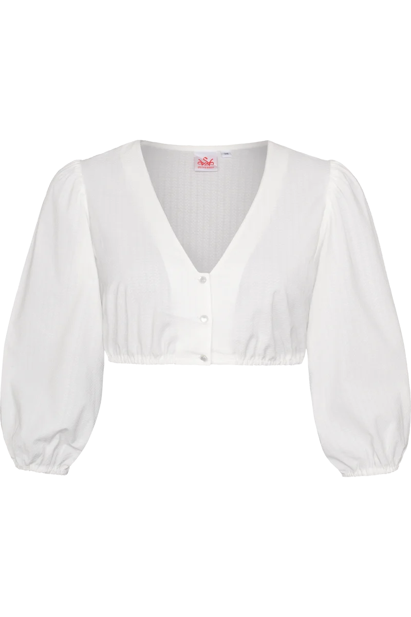 Dirndlbluse mit Strukturoptik - offwhite