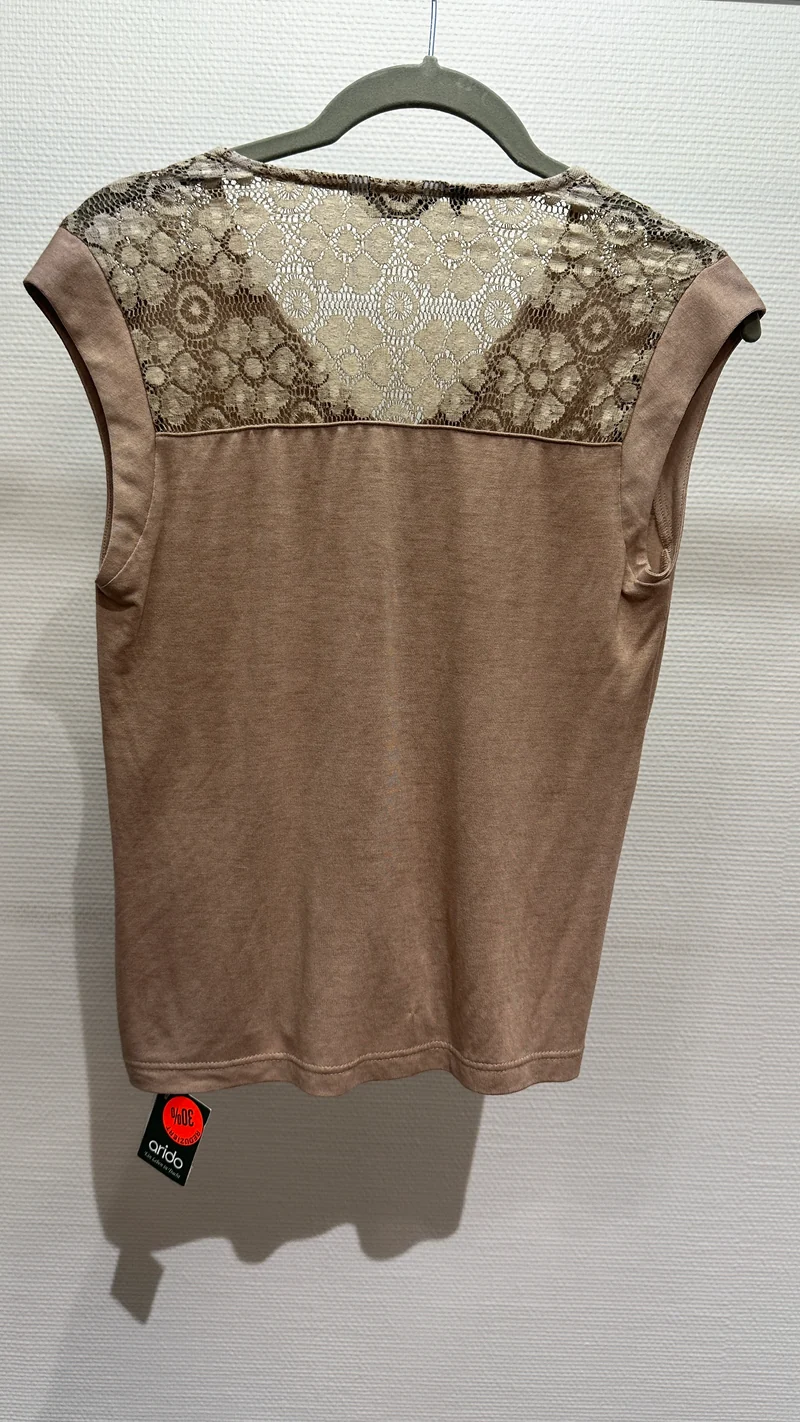 Shirt mit Spitze Arido beige