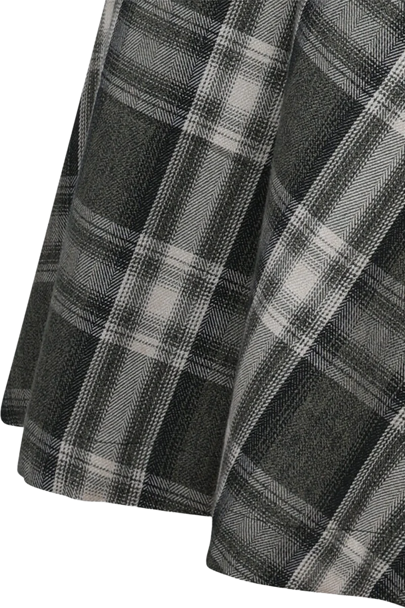Langes Samtdirndl mit kariertem Rock und Unterrock - tanne