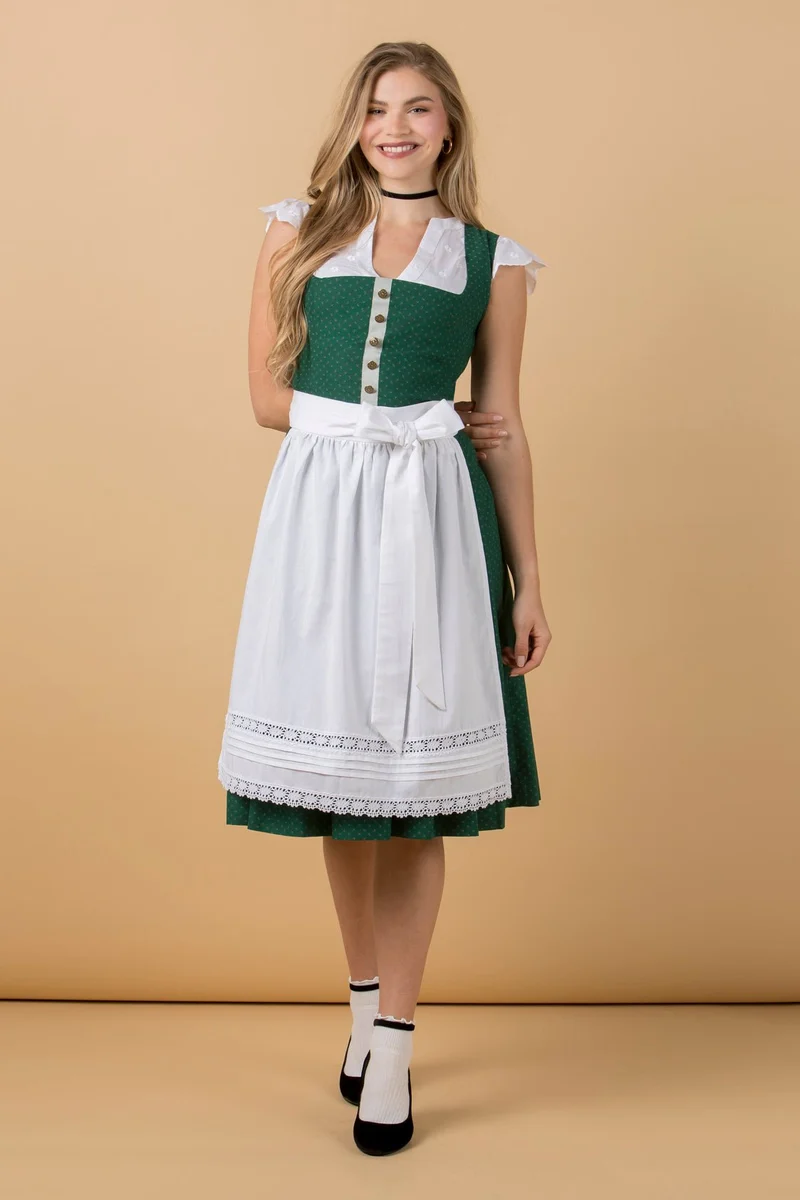 BW DIRNDLBLUSE FLOWER DOTS WEISS