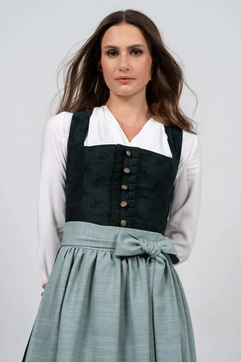 DIRNDLBLUSE CACHE COUER LANGARM WEISS