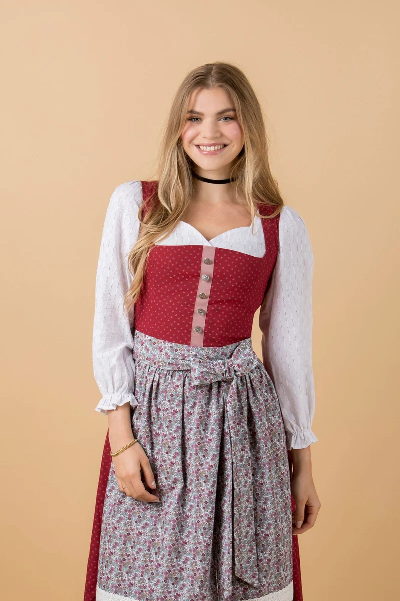 BW DIRNDL VINTAGE FLOWERS BLUTROT