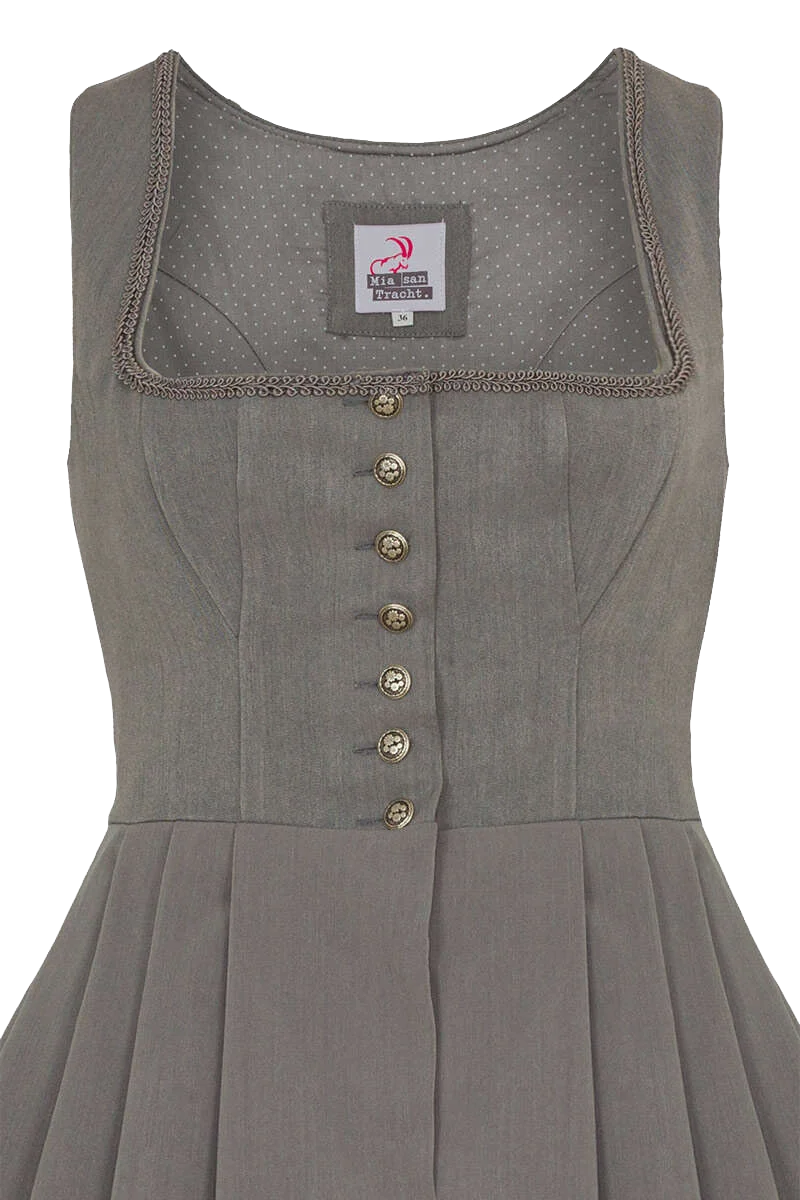 Midi-Dirndl ohne Schürze - hellgrau