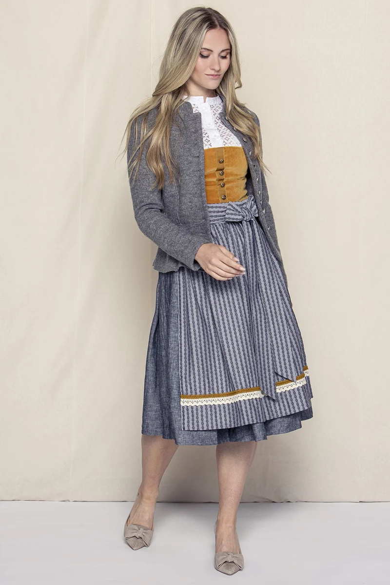 STEHKRAGEN BLAZER VINTAGE WALKLODEN ANTHRAZIT