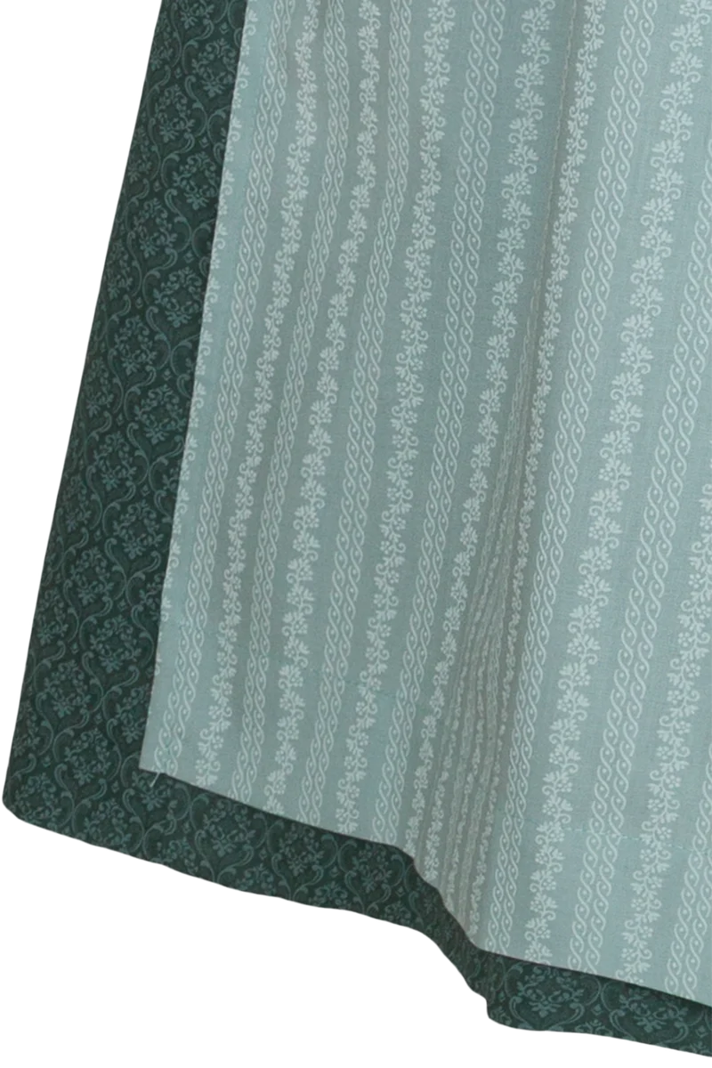 Dirndl lang aus Baumwolle mit eckigem Ausschnitt - salbei mint