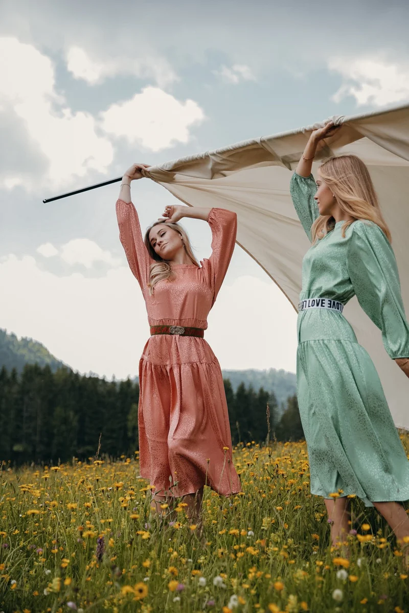 VOLANT MIDI KLEID LEO ONESIZE MINT