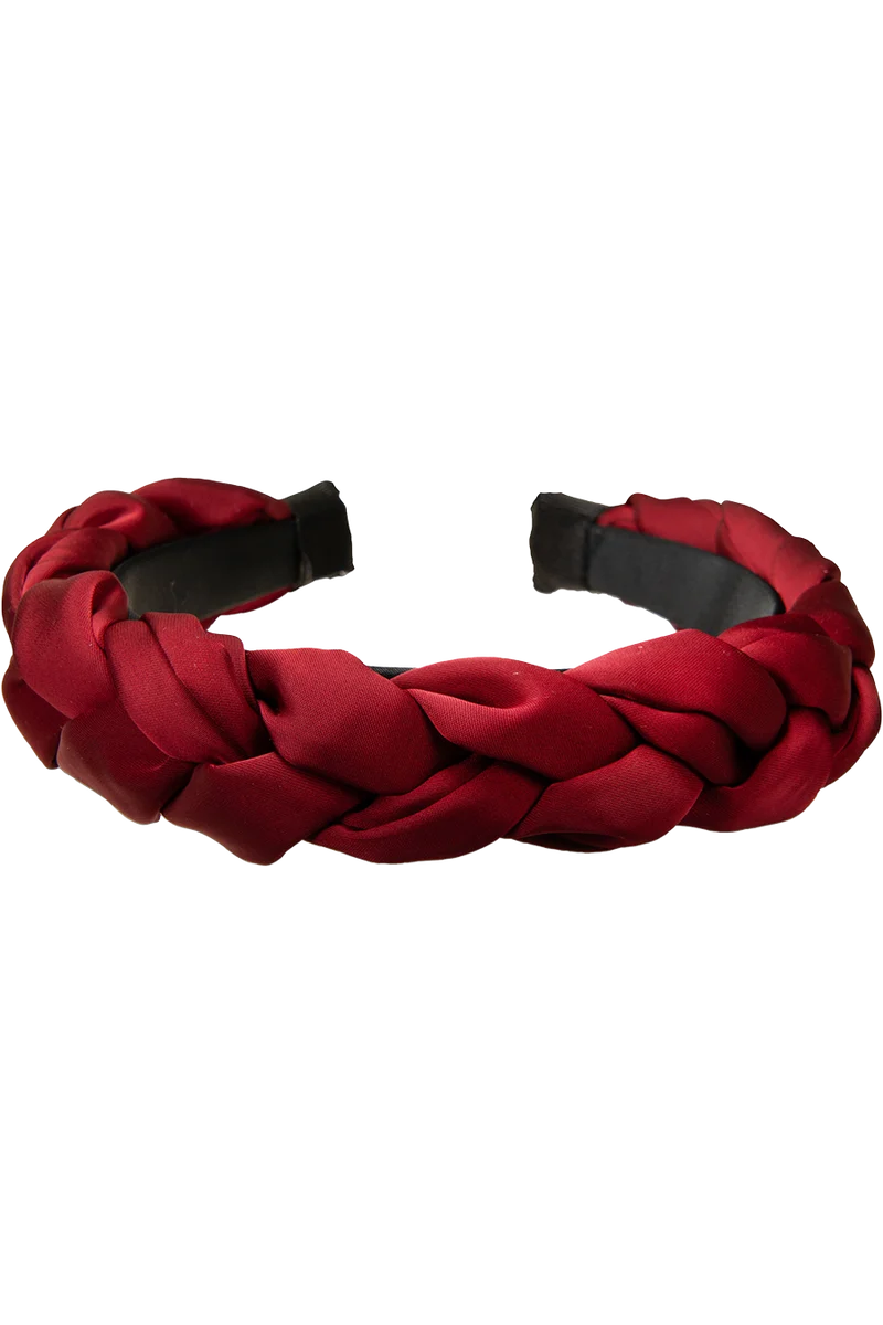 Satin-Haarreif geflochten - rot