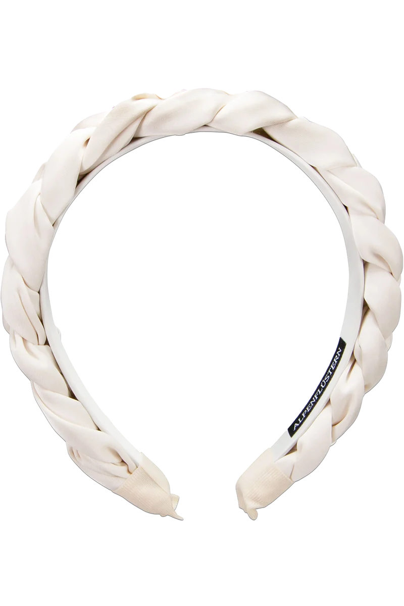 Satin-Haarreif geflochten - creme