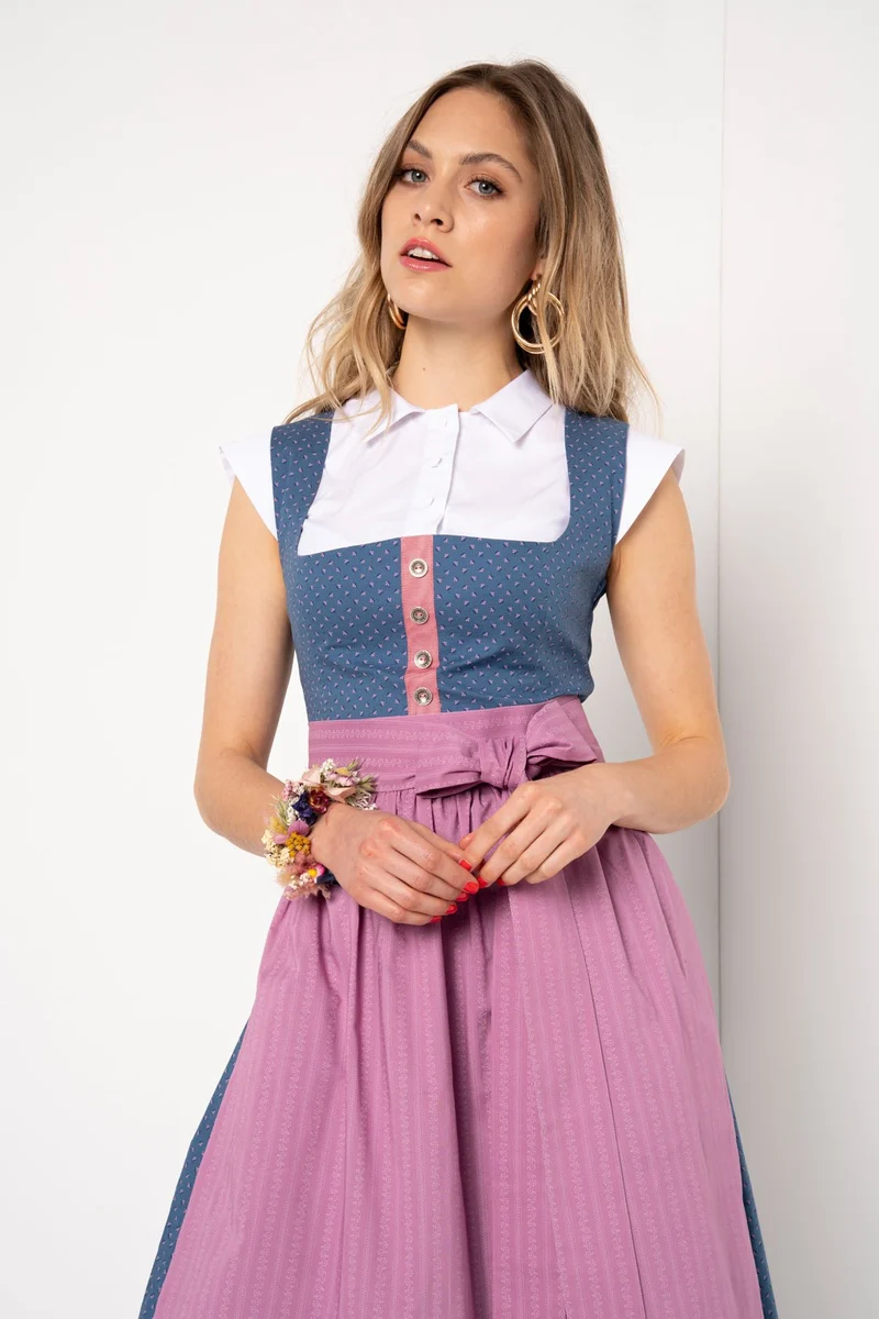 DIRNDLBLUSE CLASSY POPELINE WEISS