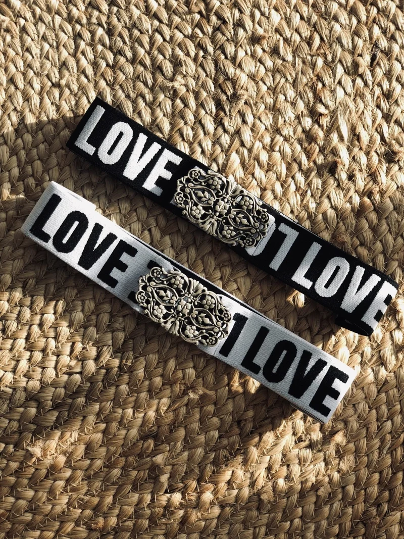 TRACHTENGÜRTEL STRETCH LOVE WEISS SILBER