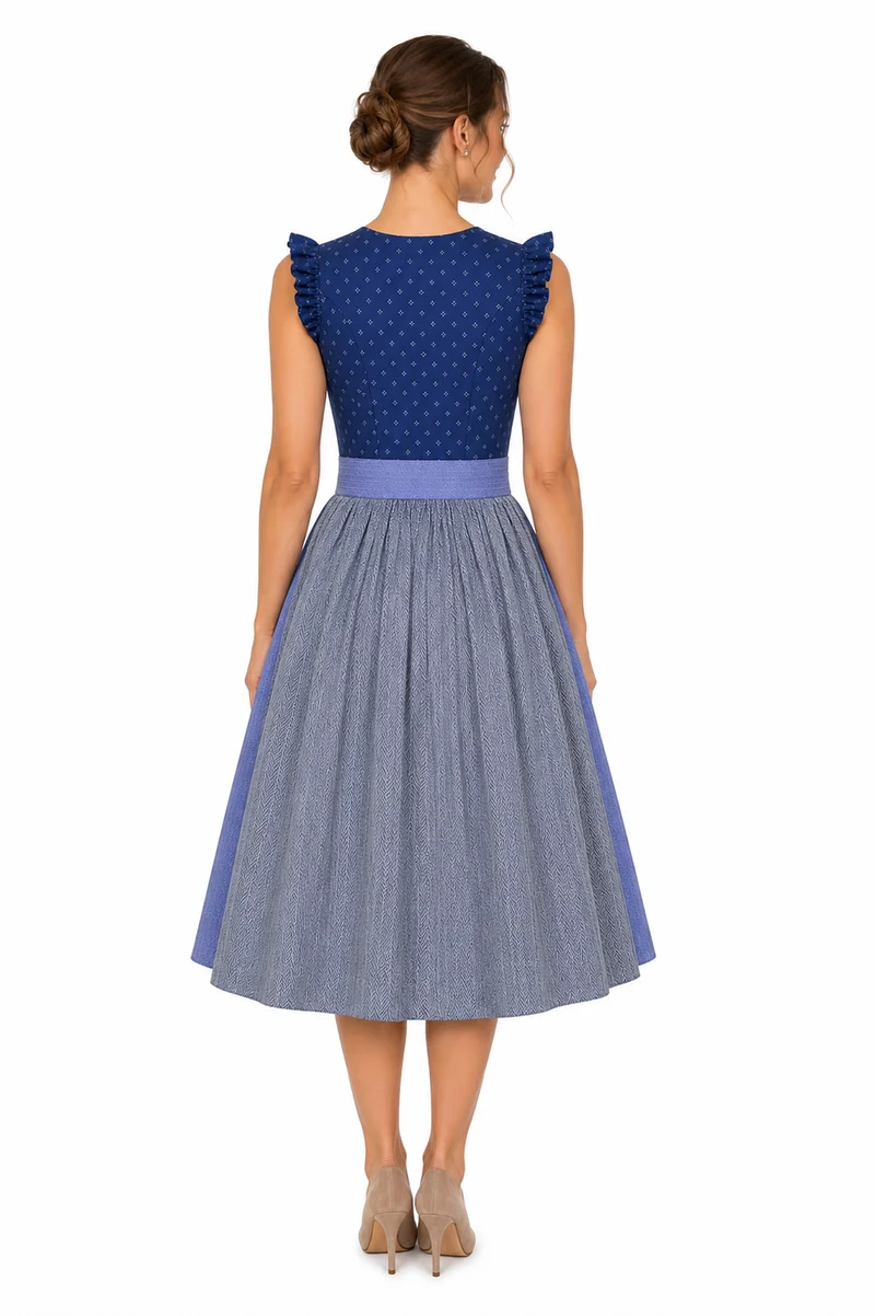 Sommerliches Blumen-Dirndl mit Rüschenärmeln