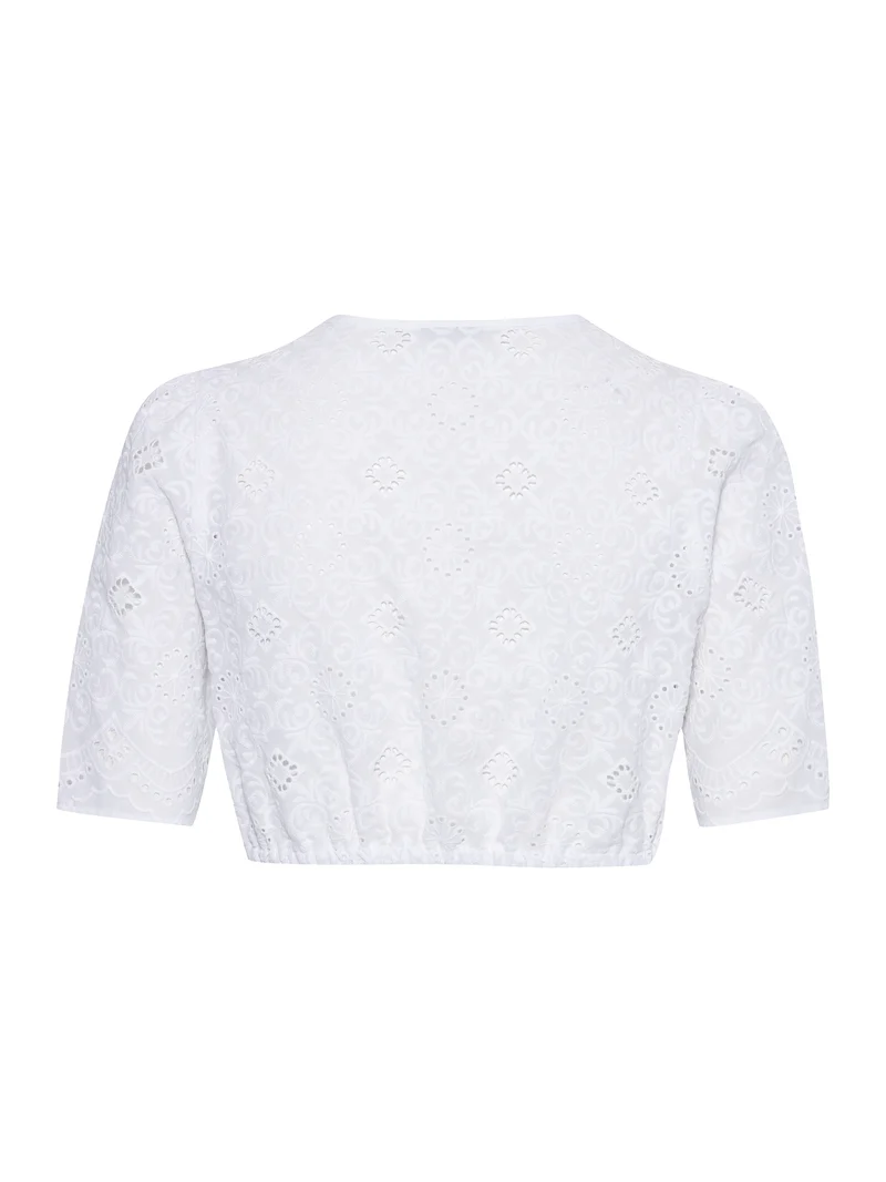 Stickerei-Bluse mit Karree-Ausschnitt