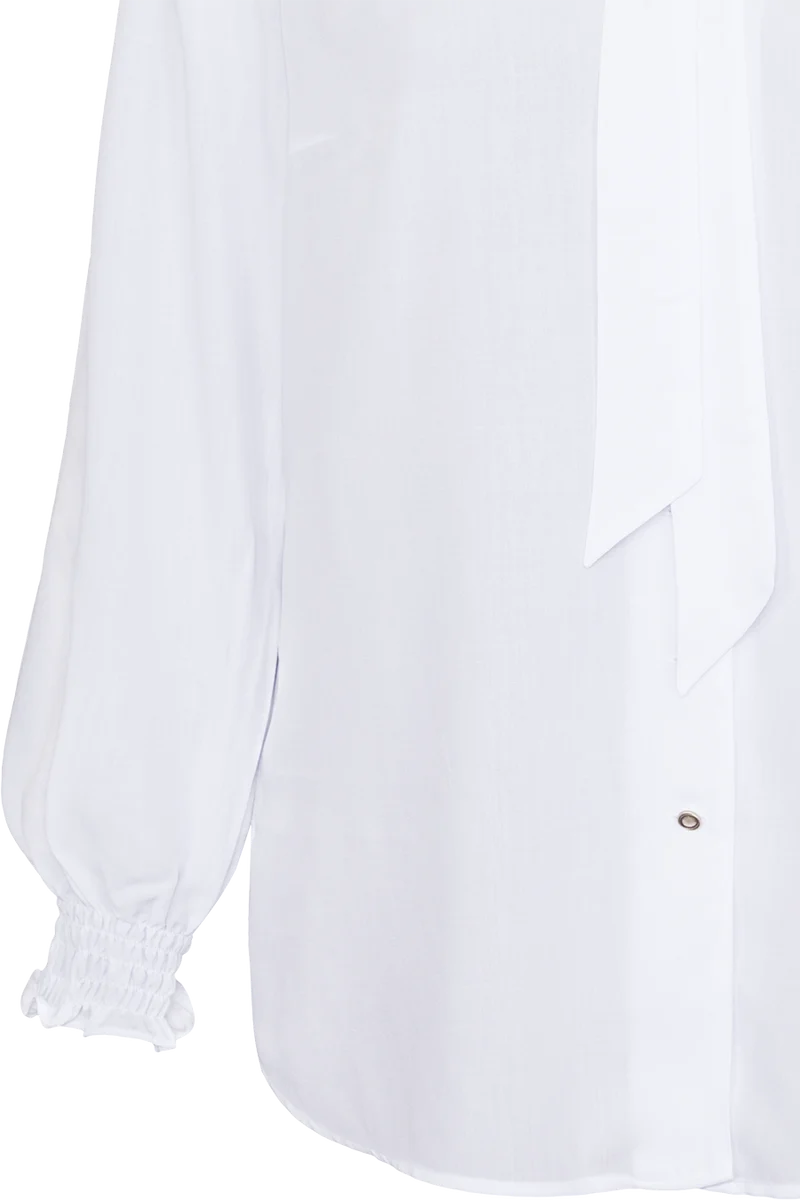 Damen Trachtenbluse mit Bindeband - weiß