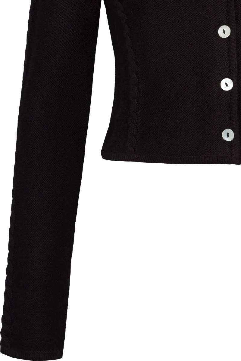 Damen Trachten-Strickjacke kurz - schwarz
