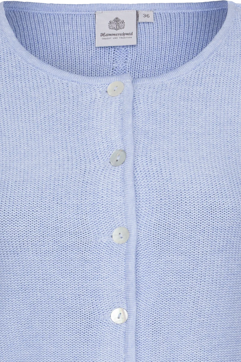 Damen Trachten-Strickjacke kurz - hellblau
