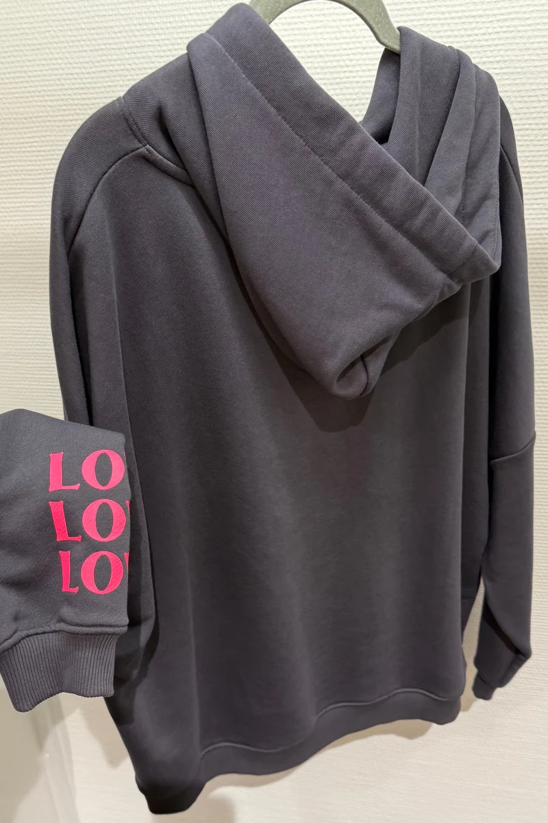 Hoodie Miss Goodlife dunkelgrau/pink