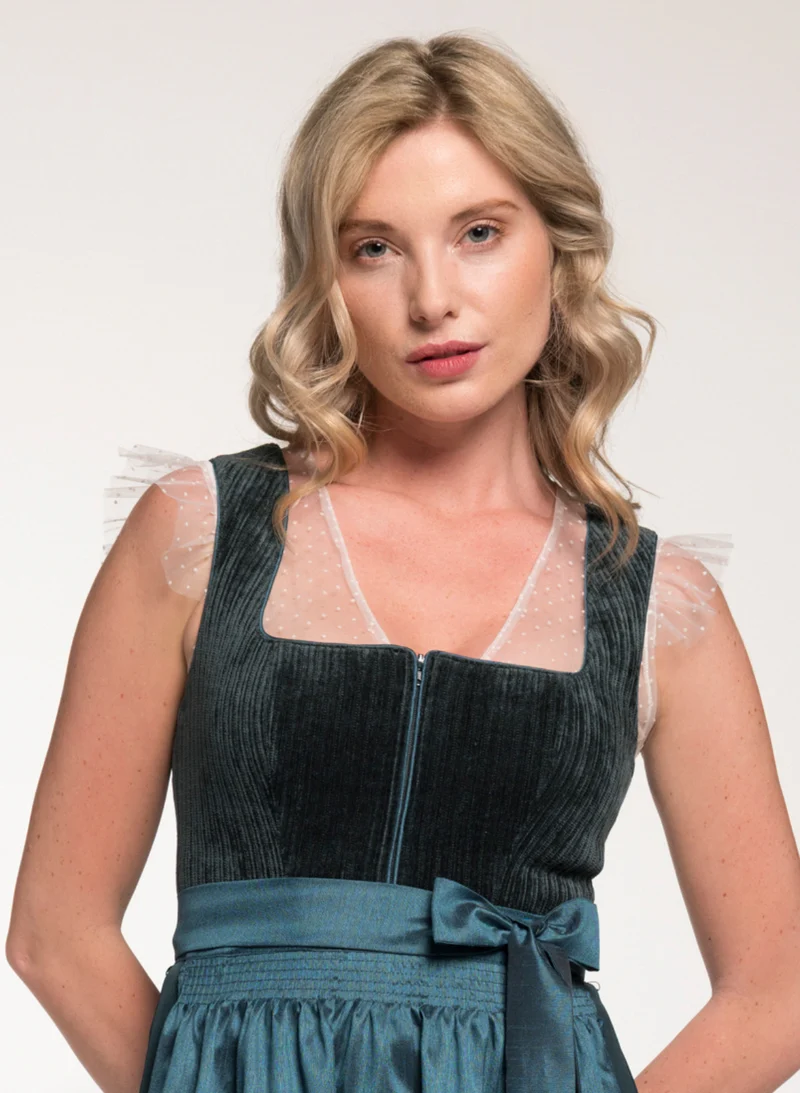 Dirndlbluse, Spieth & Wensky, Genta, Flügelärmel, weiß