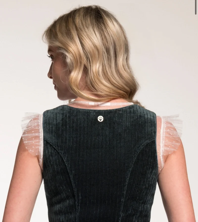 Dirndlbluse, Spieth & Wensky, Genta, Flügelärmel, weiß