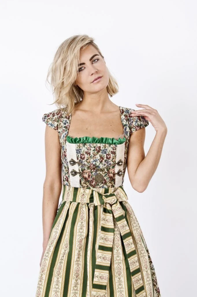 DIRNDL VINTAGE GOBELIN BEIGE/GRASGRÜN