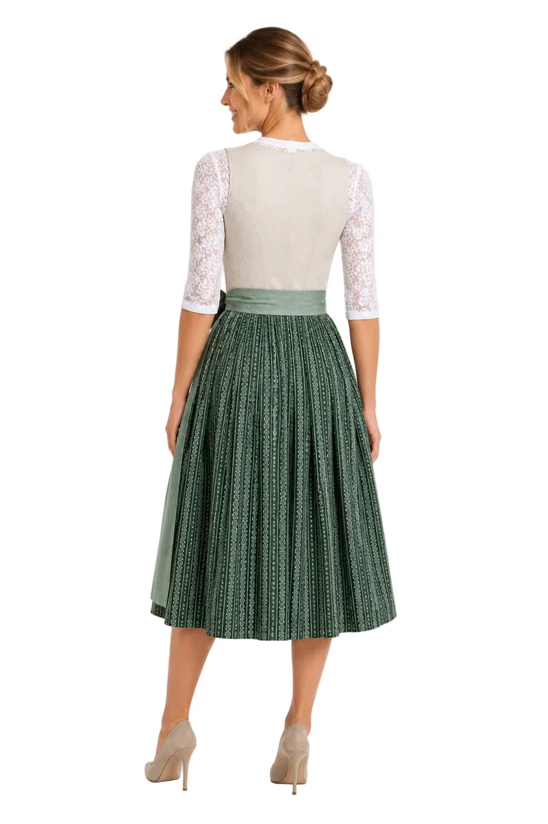 Traditionelles Dirndl in Salbei und Beige