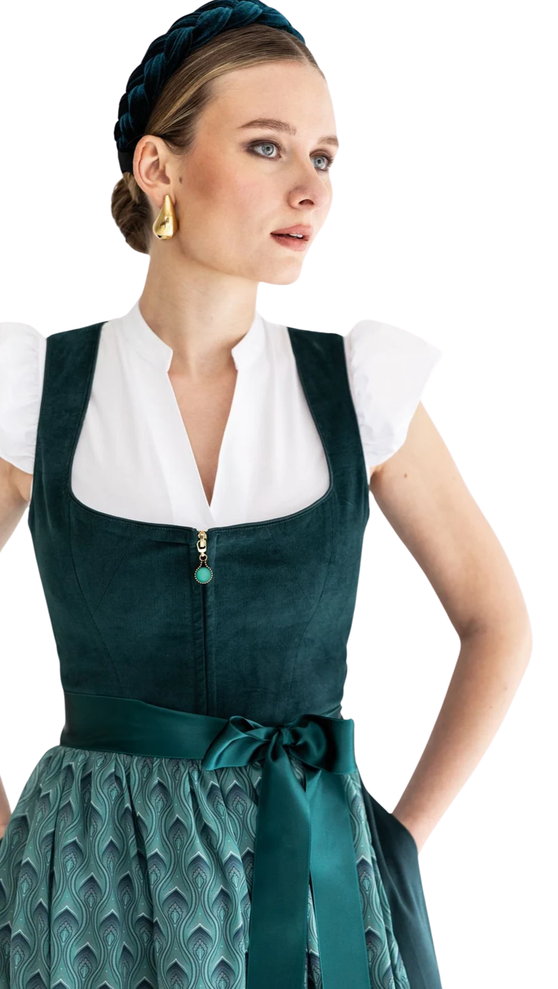 Dirndlbluse Alpenfee, Mira kurz, weiß, Flügelärmel