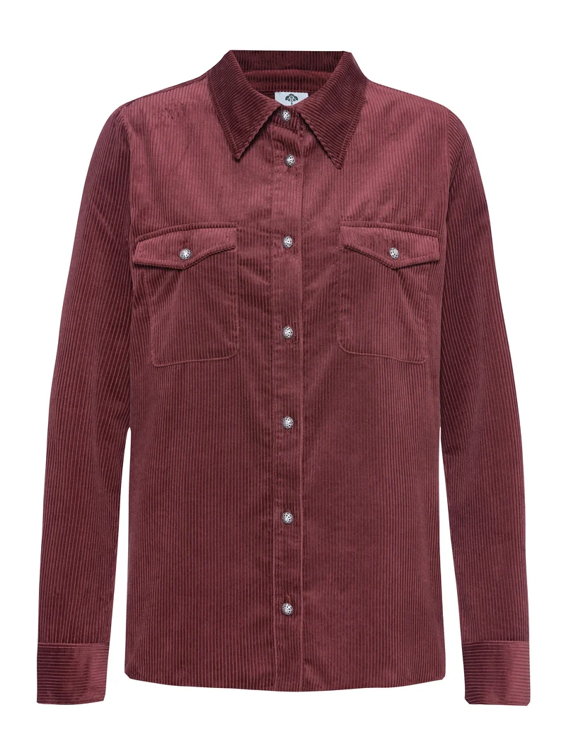 Legere Cord-Blusenjacke aus reiner Baumwolle