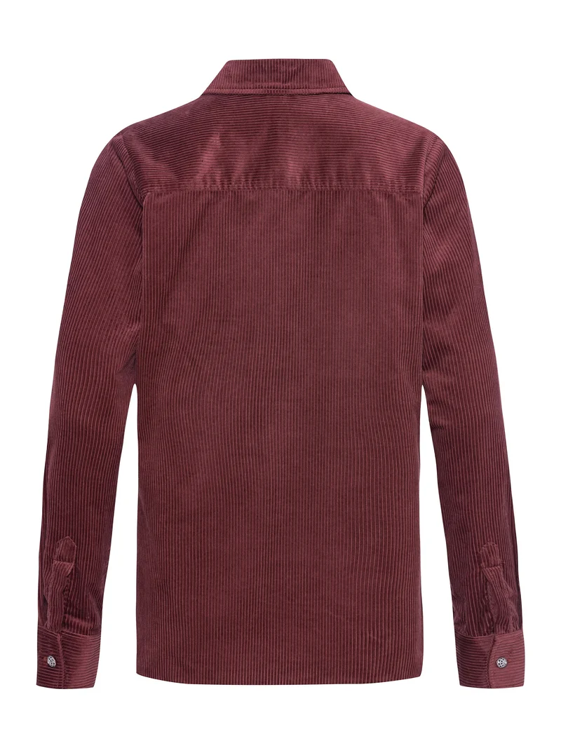 Legere Cord-Blusenjacke aus reiner Baumwolle
