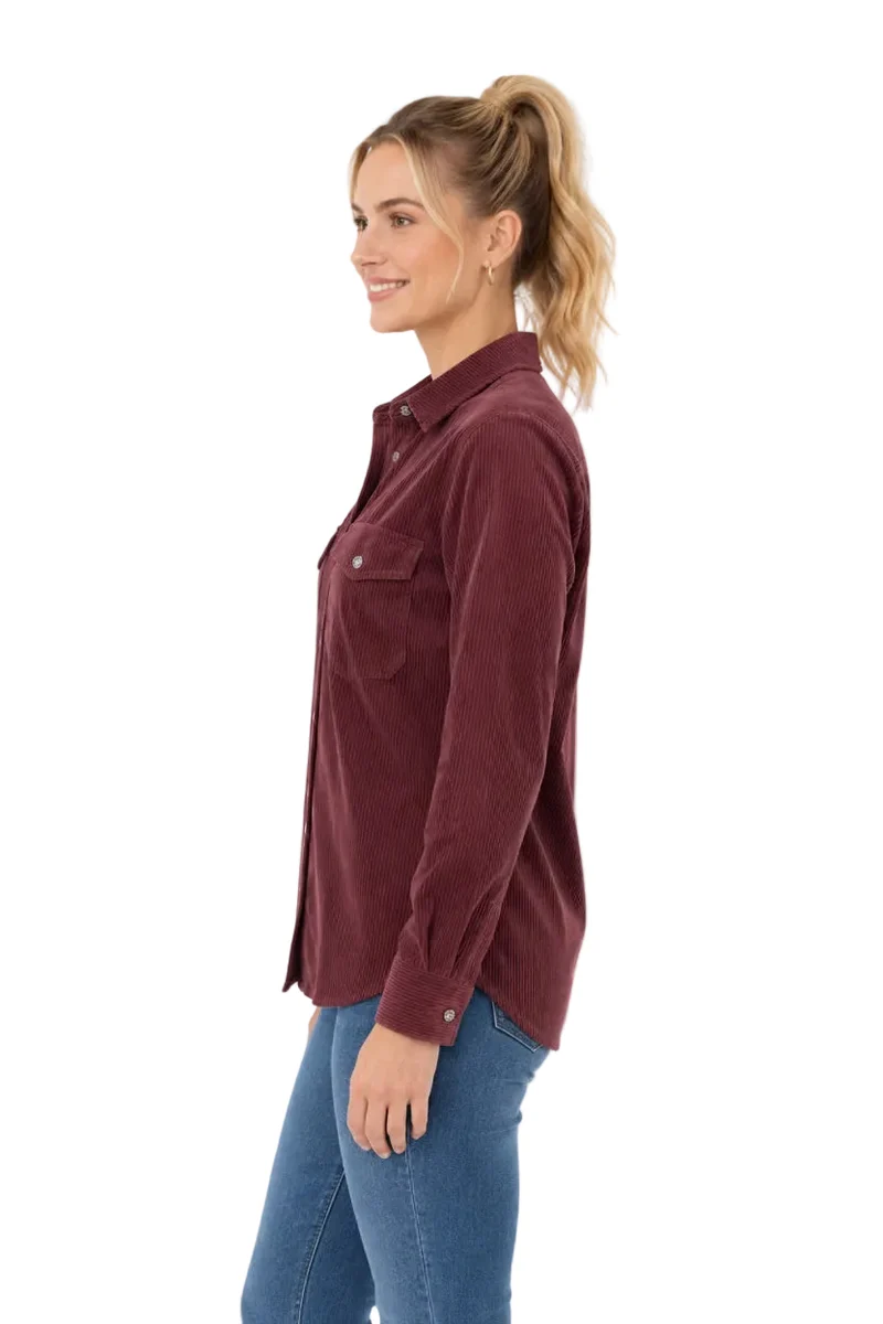 Legere Cord-Blusenjacke aus reiner Baumwolle