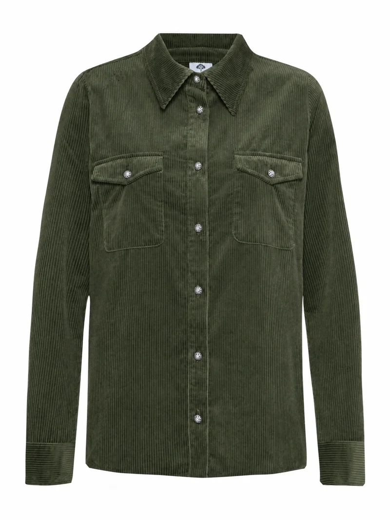 Legere Cord-Blusenjacke aus reiner Baumwolle