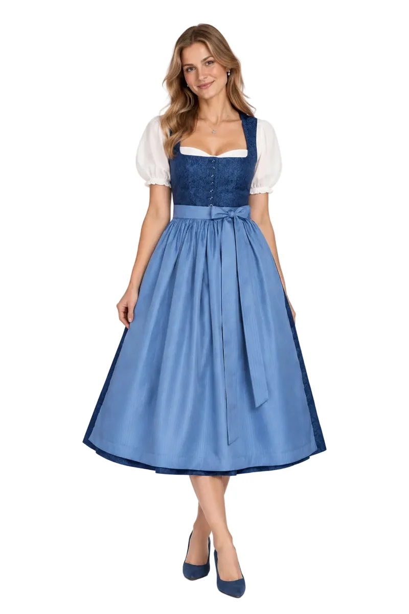Klassisches Paisley-Dirndl mit Fischgrat-Schürze