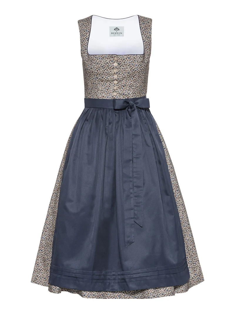 Klassisches Baumwolldirndl mit Satinschürze