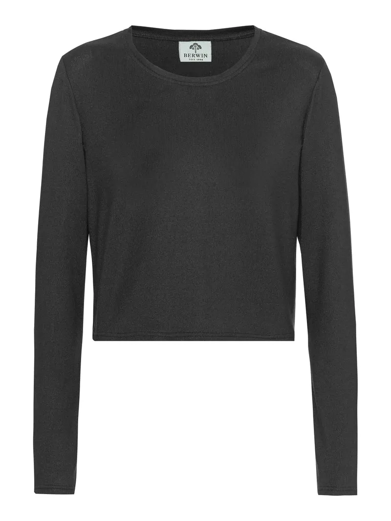 Kurzer Strickpullover mit langem Arm