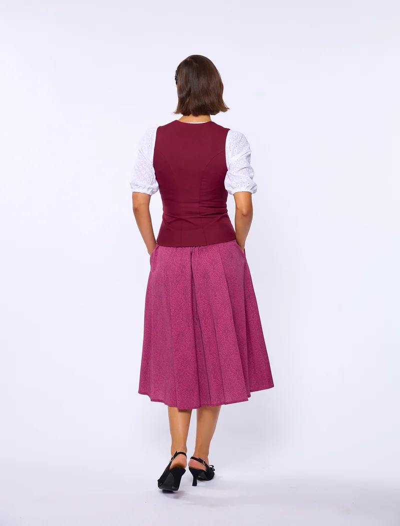 Streifen-Jacquard-Mieder mit Silberknöpfen