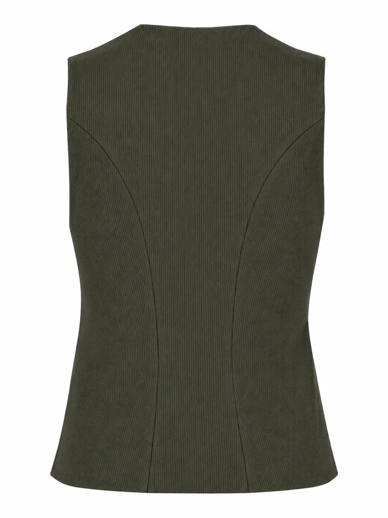 Streifen-Jacquard-Mieder mit Silberknöpfen