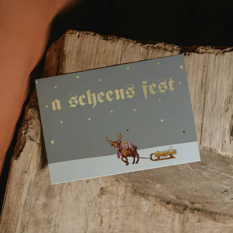 Glückwunschkarte "a scheens Fest - Christkind" - ohne Text