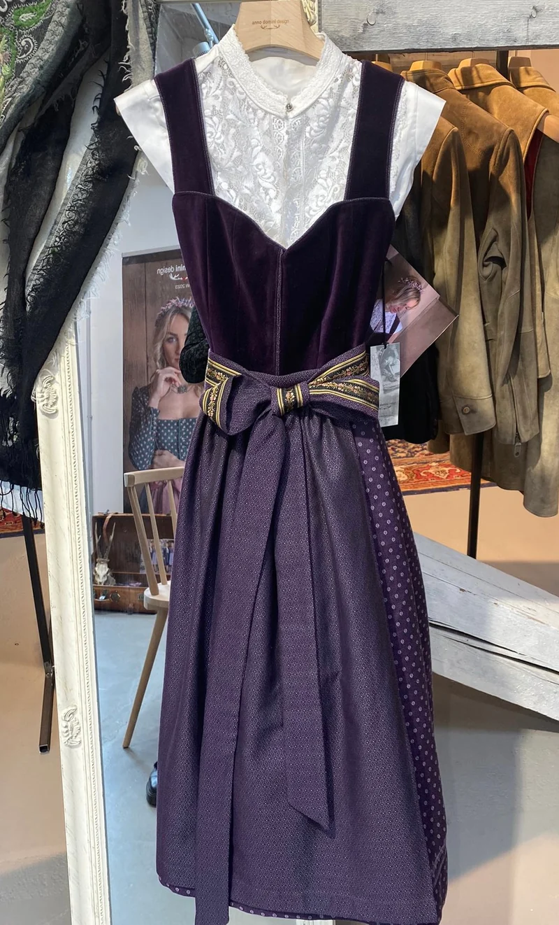 Samtdirndl Anno Domini Liliane 70cm pflaume