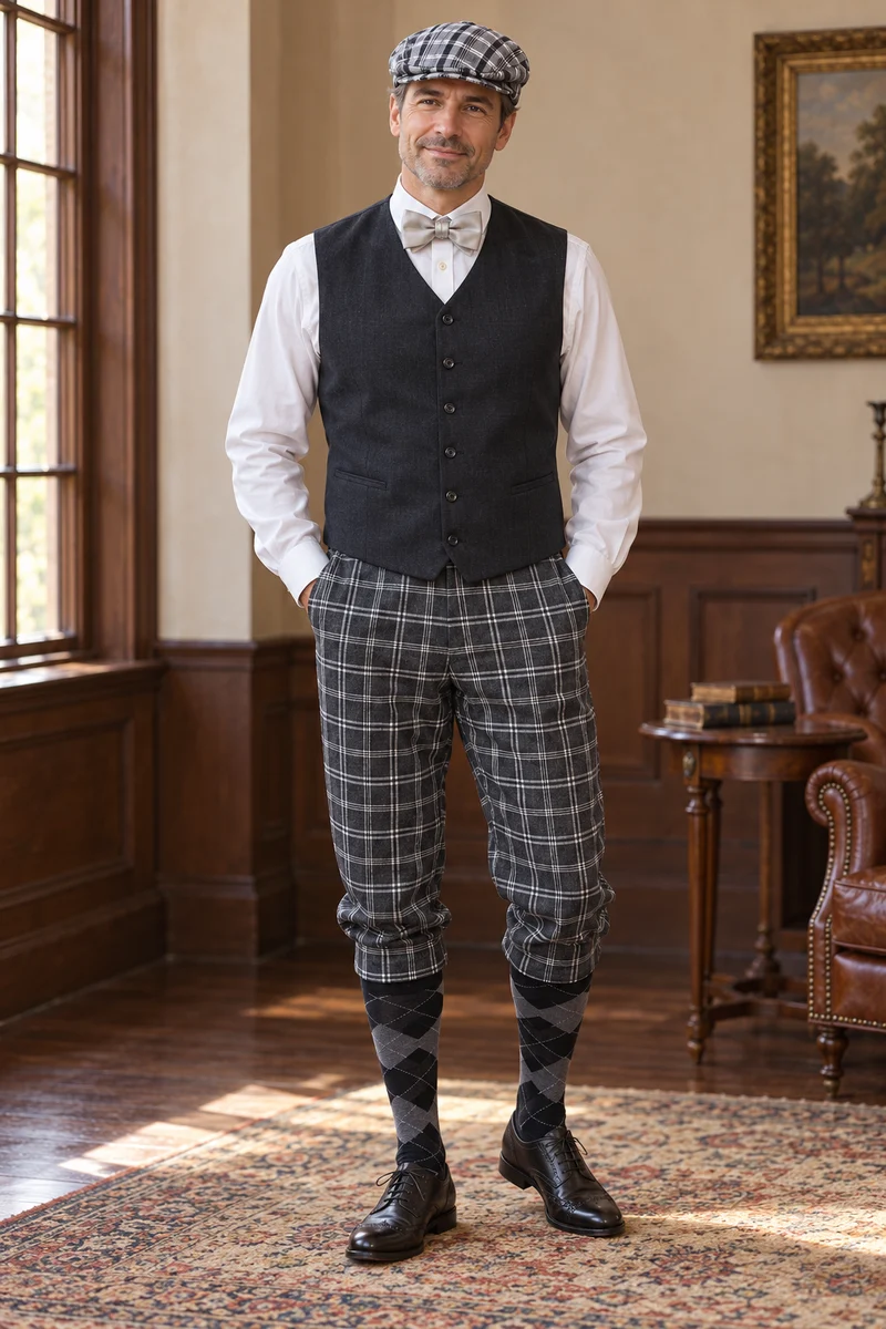 20er Jahre Herren Knickerbocker Outfit Gr. 54/56 – 6-teilig