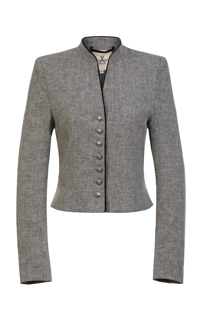 SOFT LEINEN BLAZER GRAU MELANGE