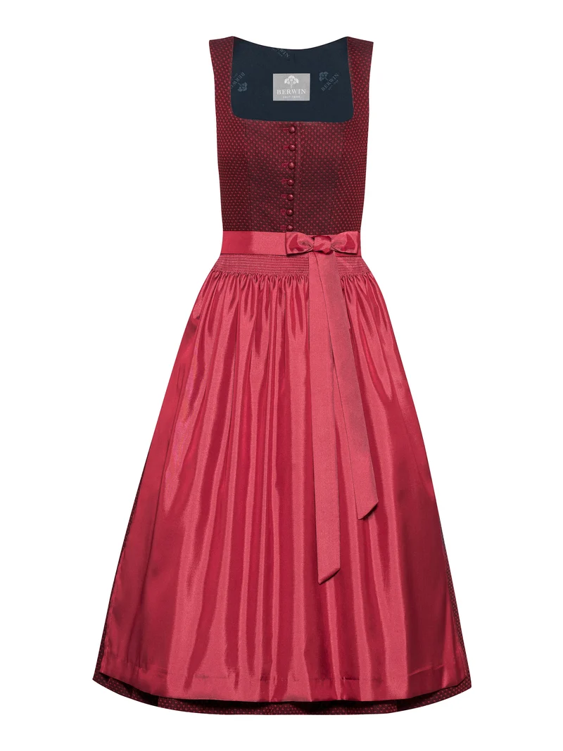 Klassisches Jacquard-Dirndl mit Taftschürze