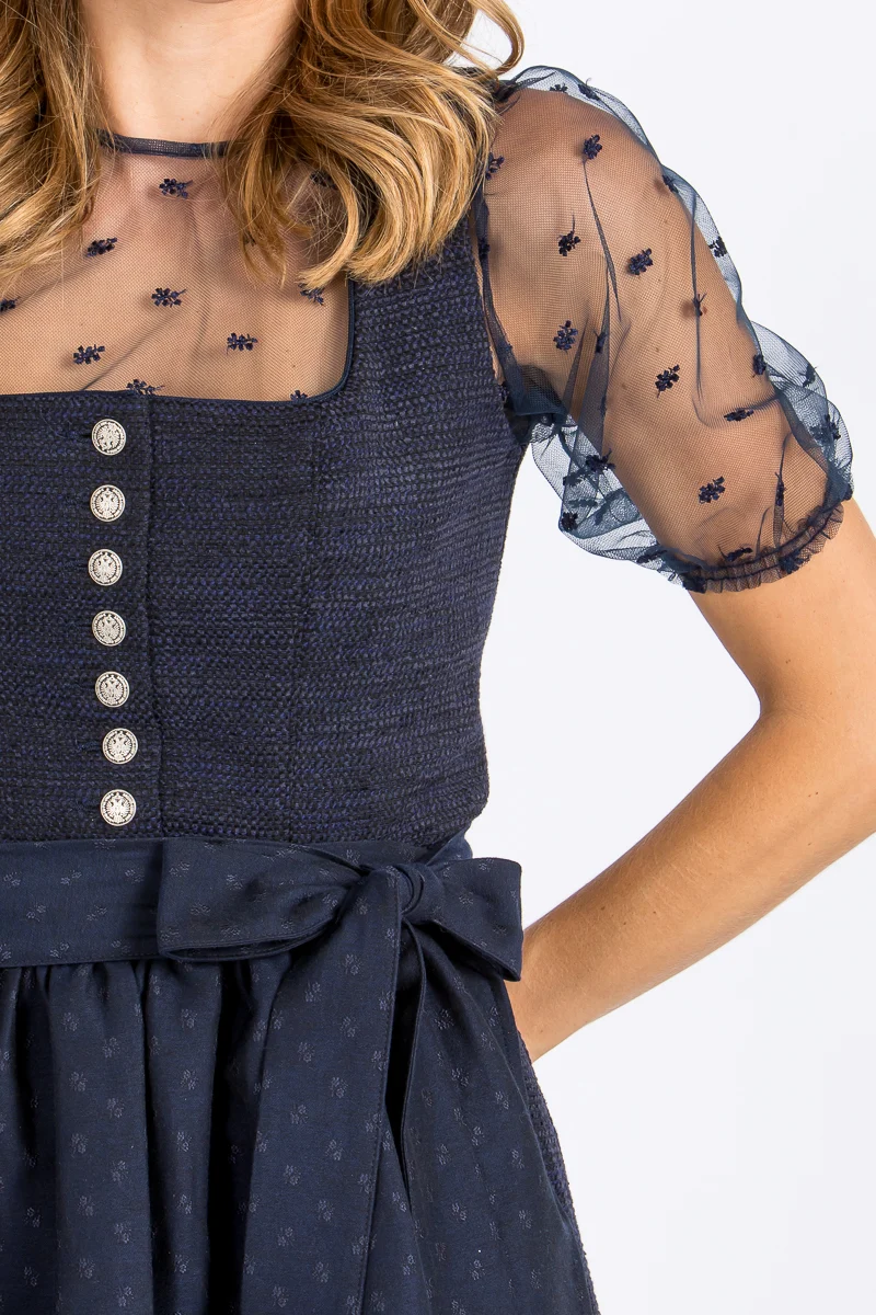 Wenger Dirndlbluse Isabella Bestickt Marine