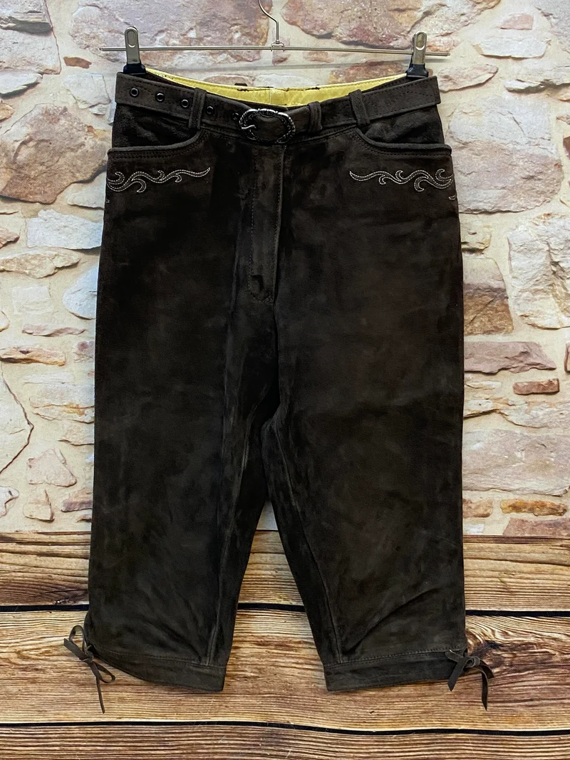 Damen Trachtenlederhose Gr. 36 – dunkelbraun 3/4 – Beckert Modell