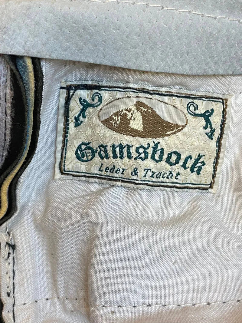 Damen Trachtenlederhose Gr. 34 – schwarz bestickt