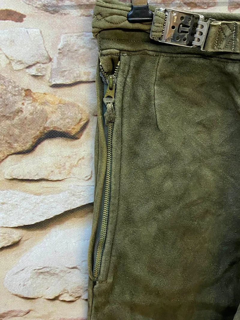 Damen Trachtenlederhose 3/4 Gr. 34 – dunkelgrün