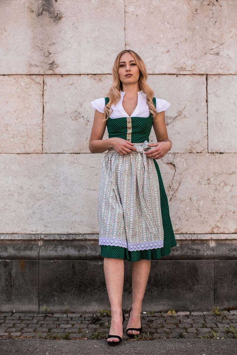 BW DIRNDL VINTAGE FLOWERS MOOSGRÜN